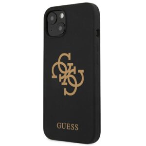 Guess GUHCP13SLS4GGBK Apple iPhone 13 mini 5,4" juodos spalvos kietas dėklas Silicone 4G Logo - Image 2