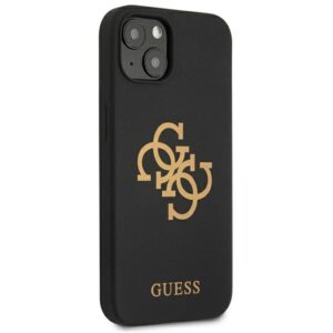 Guess GUHCP13SLS4GGBK Apple iPhone 13 mini 5,4" juodos spalvos kietas dėklas Silicone 4G Logo - Image 4
