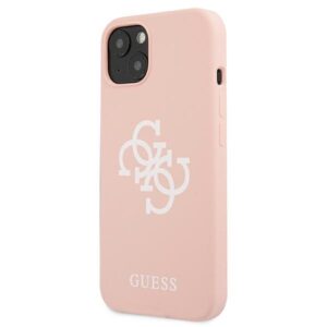 Guess GUHCP13SLS4GWPI Apple iPhone 13 mini 5,4" rožinės spalvos kietas dėklas Silicone 4G Logo - Image 2