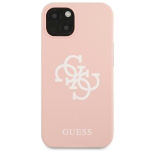 Guess GUHCP13SLS4GWPI Apple iPhone 13 mini 5,4" rožinės spalvos kietas dėklas Silicone 4G Logo - Image 3