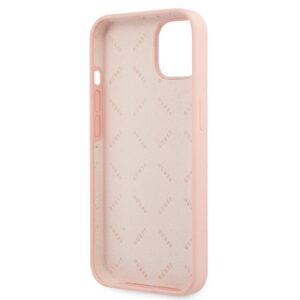 Guess GUHCP13SLS4GWPI Apple iPhone 13 mini 5,4" rožinės spalvos kietas dėklas Silicone 4G Logo - Image 7