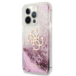 Guess GUHCP13XLG4GPI Apple iPhone 13 Pro Max 6,7" rožinės spalvos kietas dėklas 4G Big Liquid Glitter - Image 2