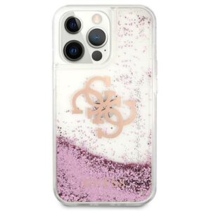 Guess GUHCP13XLG4GPI Apple iPhone 13 Pro Max 6,7" rožinės spalvos kietas dėklas 4G Big Liquid Glitter - Image 3