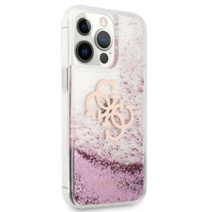 Guess GUHCP13XLG4GPI Apple iPhone 13 Pro Max 6,7" rožinės spalvos kietas dėklas 4G Big Liquid Glitter - Image 4
