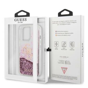 Guess GUHCP13XLG4GPI Apple iPhone 13 Pro Max 6,7" rožinės spalvos kietas dėklas 4G Big Liquid Glitter - Image 8