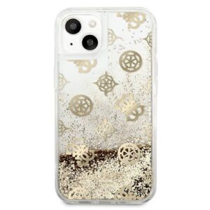 Guess GUHCP13SLGPEGO Apple iPhone 13 mini 5,4" gold kietas dėklas Peony Liquid Glitter - Image 3
