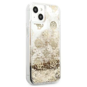 Guess GUHCP13SLGPEGO Apple iPhone 13 mini 5,4" gold kietas dėklas Peony Liquid Glitter - Image 4