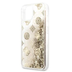 Guess GUHCP13SLGPEGO Apple iPhone 13 mini 5,4" gold kietas dėklas Peony Liquid Glitter - Image 5