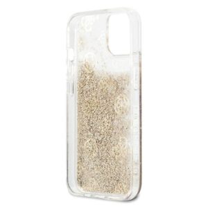 Guess GUHCP13SLGPEGO Apple iPhone 13 mini 5,4" gold kietas dėklas Peony Liquid Glitter - Image 6