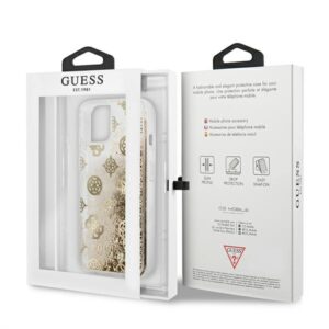 Guess GUHCP13SLGPEGO Apple iPhone 13 mini 5,4" gold kietas dėklas Peony Liquid Glitter - Image 8