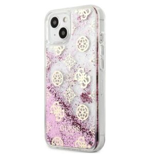 Guess GUHCP13SLGPEPI Apple iPhone 13 mini 5,4" rožinės spalvos kietas dėklas Peony Liquid Glitter - Image 2