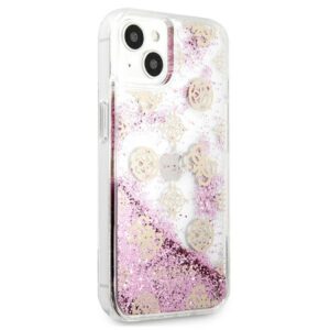 Guess GUHCP13SLGPEPI Apple iPhone 13 mini 5,4" rožinės spalvos kietas dėklas Peony Liquid Glitter - Image 4