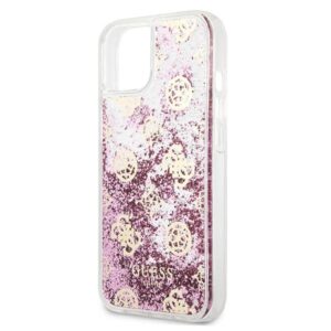 Guess GUHCP13SLGPEPI Apple iPhone 13 mini 5,4" rožinės spalvos kietas dėklas Peony Liquid Glitter - Image 6