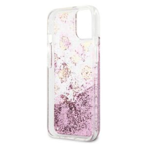 Guess GUHCP13SLGPEPI Apple iPhone 13 mini 5,4" rožinės spalvos kietas dėklas Peony Liquid Glitter - Image 7