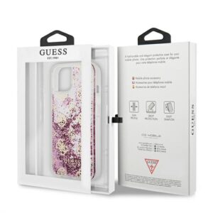 Guess GUHCP13SLGPEPI Apple iPhone 13 mini 5,4" rožinės spalvos kietas dėklas Peony Liquid Glitter - Image 8