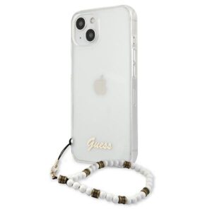 Guess GUHCP13MKPSWH Apple iPhone 13 / 14 / 15 6,1" skaidrus kietas dėklas baltos spalvos Pearl - Image 2