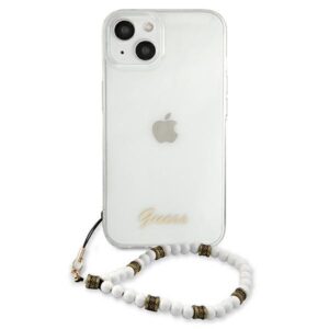 Guess GUHCP13MKPSWH Apple iPhone 13 / 14 / 15 6,1" skaidrus kietas dėklas baltos spalvos Pearl - Image 3