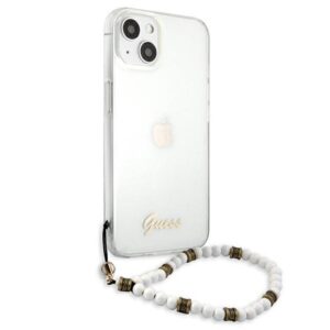 Guess GUHCP13MKPSWH Apple iPhone 13 / 14 / 15 6,1" skaidrus kietas dėklas baltos spalvos Pearl - Image 4