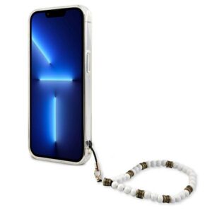 Guess GUHCP13MKPSWH Apple iPhone 13 / 14 / 15 6,1" skaidrus kietas dėklas baltos spalvos Pearl - Image 5