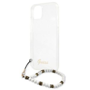 Guess GUHCP13MKPSWH Apple iPhone 13 / 14 / 15 6,1" skaidrus kietas dėklas baltos spalvos Pearl - Image 6