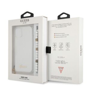 Guess GUHCP13MKPSWH Apple iPhone 13 / 14 / 15 6,1" skaidrus kietas dėklas baltos spalvos Pearl - Image 8