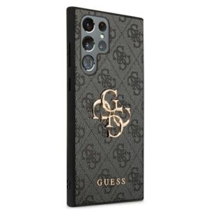 Guess GUHCS22L4GMGGR S908 S22 Ultra grey kietas dėklas 4G Big Metal Logo - Image 4