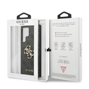 Guess GUHCS22L4GMGGR S908 S22 Ultra grey kietas dėklas 4G Big Metal Logo - Image 8