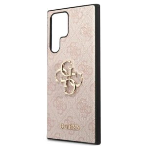 Guess GUHCS22L4GMGPI S906 S22 Ultra rožinės spalvos kietas dėklas 4G Big Metal Logo - Image 6