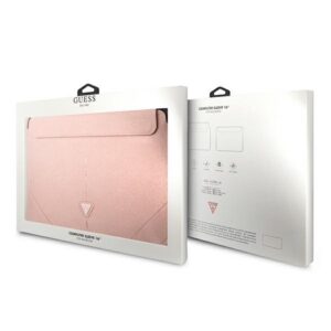 Guess Dėklas kompiuteriui GUCS16PSATLP 16" rožinės spalvos Saffiano Triangle Logo - Image 4