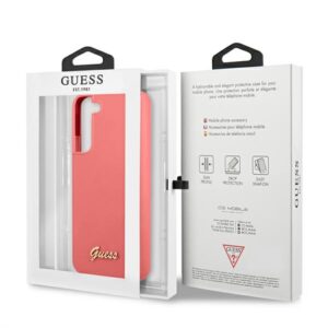 Guess GUHCS22MLSLMGFU S22+ S906 fuchsia kietas dėklas Silicone Script Metal Logo - Image 8