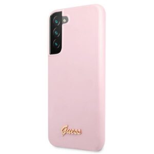 Guess GUHCS22MLSLMGLA S22+ S906 lavender kietas dėklas Silicone Script Metal Logo - Image 2
