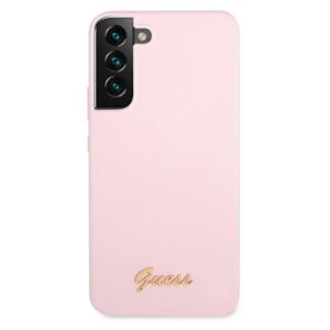 Guess GUHCS22MLSLMGLA S22+ S906 lavender kietas dėklas Silicone Script Metal Logo - Image 3