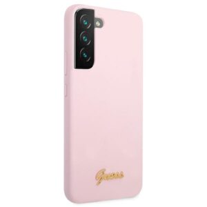 Guess GUHCS22MLSLMGLA S22+ S906 lavender kietas dėklas Silicone Script Metal Logo - Image 4