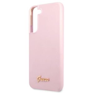 Guess GUHCS22MLSLMGLA S22+ S906 lavender kietas dėklas Silicone Script Metal Logo - Image 6