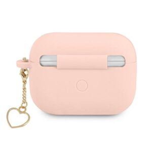 Guess GUAPLSCHSP AirPods Pro dėklas rožinės spalvos Silicone Charm Heart Collection - Image 2