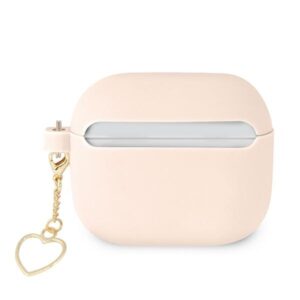 Guess GUA3LSCHSP AirPods 3 dėklas rožinės spalvos Silicone Charm Heart Collection - Image 2