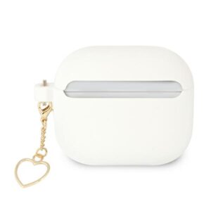 Guess GUA3LSCHSH AirPods 3 dėklas baltos spalvos Silicone Charm Heart Collection - Image 2