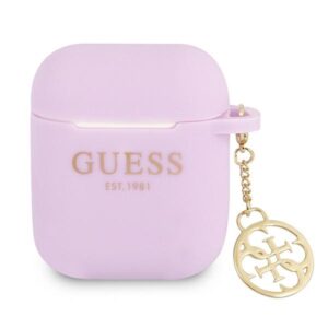 Guess GUA2LSC4EU AirPods dėklas violetinės spalvos Silicone Charm 4G Collection - Image 1