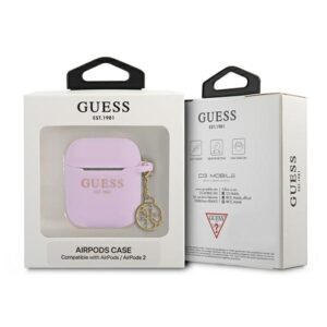 Guess GUA2LSC4EU AirPods dėklas violetinės spalvos Silicone Charm 4G Collection - Image 3