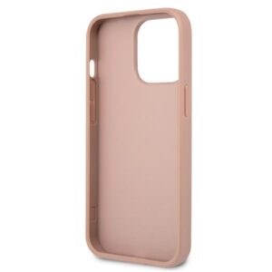 Guess GUHCP13LPSATLP Apple iPhone 13 Pro / 13 6,1" rožinės spalvos kietas dėklas SaffianoTriangle Logo - Image 7