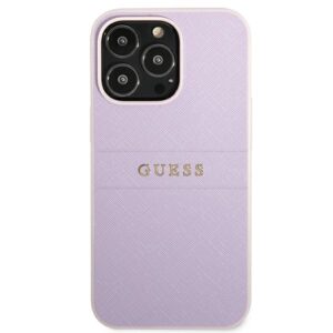 Guess GUHCP13LPSASBPU Apple iPhone 13 Pro / 13 6,1" violetinės spalvos Saffiano Hot Stamp & Metal Logo - Image 3