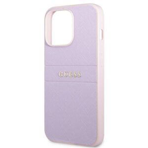 Guess GUHCP13LPSASBPU Apple iPhone 13 Pro / 13 6,1" violetinės spalvos Saffiano Hot Stamp & Metal Logo - Image 6