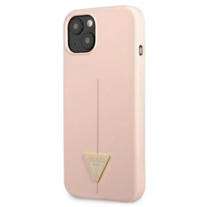 Guess GUHCP13SSLTGP Apple iPhone 13 mini 5,4" rožinės spalvos kietas dėklas Silicone Triangle - Image 2