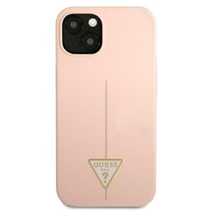 Guess GUHCP13SSLTGP Apple iPhone 13 mini 5,4" rožinės spalvos kietas dėklas Silicone Triangle - Image 3