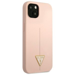 Guess GUHCP13SSLTGP Apple iPhone 13 mini 5,4" rožinės spalvos kietas dėklas Silicone Triangle - Image 4