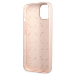 Guess GUHCP13SSLTGP Apple iPhone 13 mini 5,4" rožinės spalvos kietas dėklas Silicone Triangle - Image 7