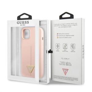 Guess GUHCP13SSLTGP Apple iPhone 13 mini 5,4" rožinės spalvos kietas dėklas Silicone Triangle - Image 8