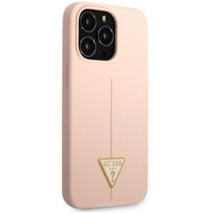 Guess GUHCP13LSLTGP Apple iPhone 13 Pro / 13 6,1" rožinės spalvos kietas dėklas Silicone Triangle - Image 4
