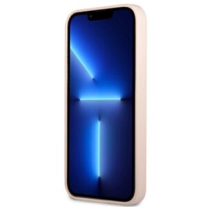 Guess GUHCP13LSLTGP Apple iPhone 13 Pro / 13 6,1" rožinės spalvos kietas dėklas Silicone Triangle - Image 5