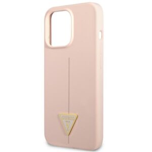 Guess GUHCP13LSLTGP Apple iPhone 13 Pro / 13 6,1" rožinės spalvos kietas dėklas Silicone Triangle - Image 6